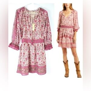 NWT Love the Label Love Sam pink floral mini dress Size: Large